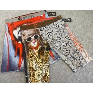 Ethika Mens Boxer Briefs 2 Pack Red Lips Diamond Leopard Paisley Small **NWT